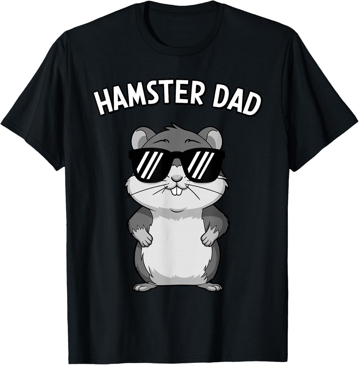 Funny Hamster Design for Men Dad Boys Animal Hamster Lover T-Shirt - Black