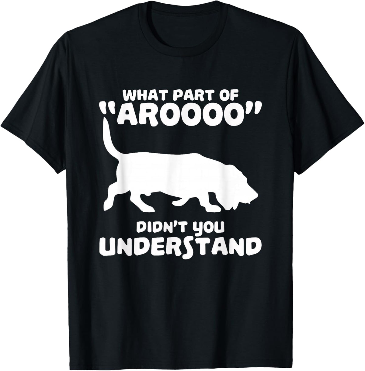 Funny Basset Hound Howl "Arooo" Gift Idea T-Shirt - Black