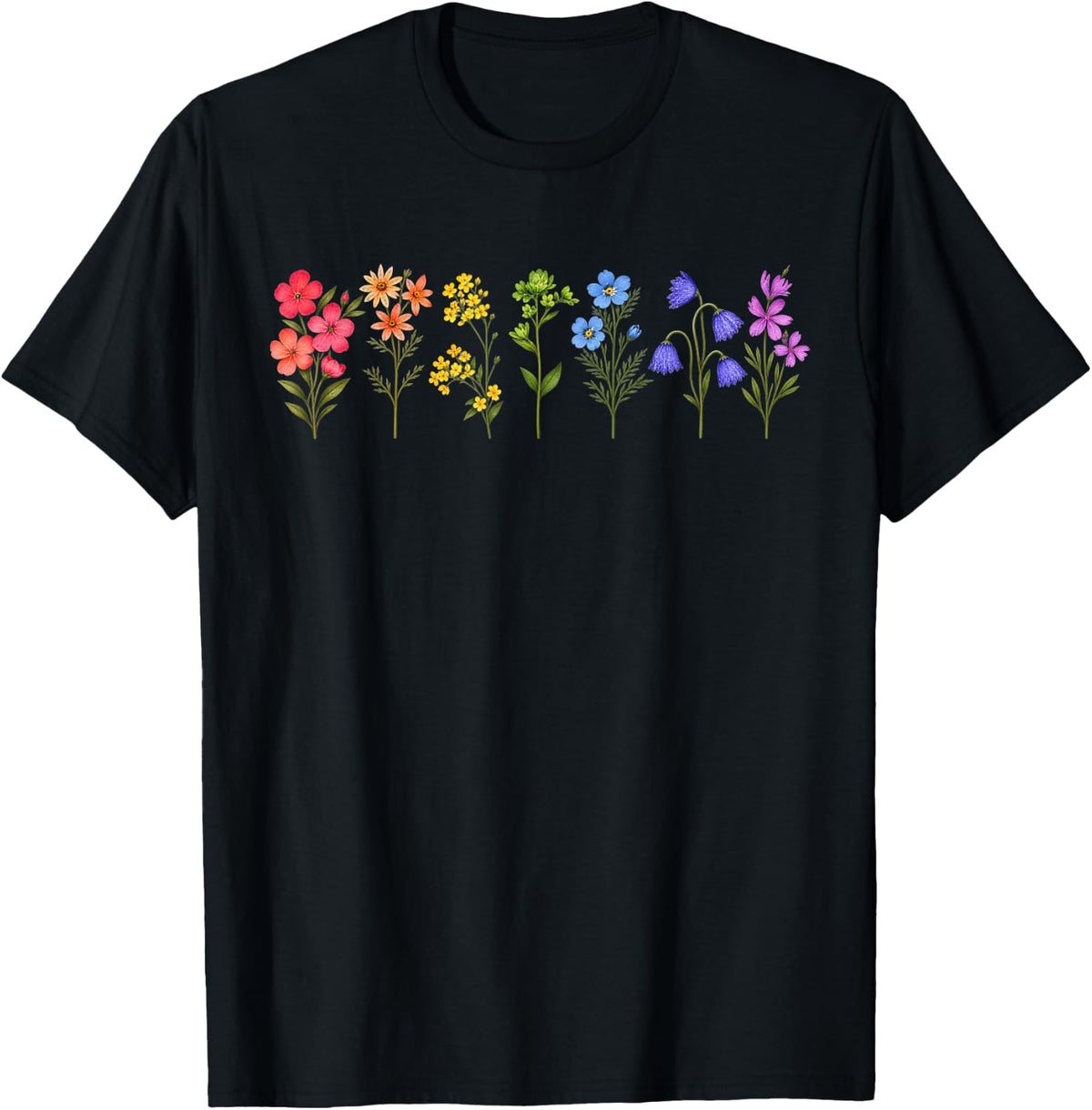 Wildflower LGBT Pride Lesbian Gay Pride Month T-Shirt - Black