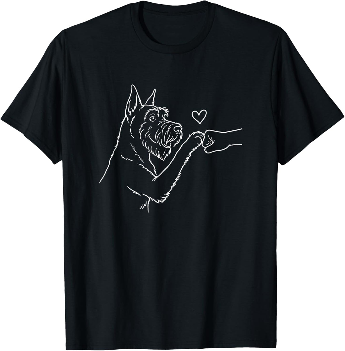 Giant Schnauzer Cute Fist Bump Heart Lover T-Shirt - Black
