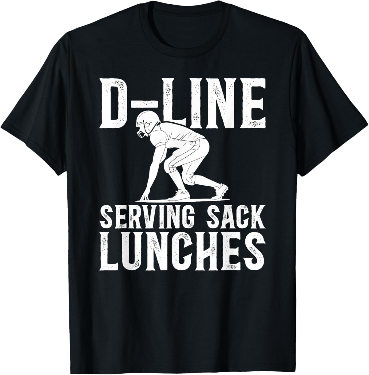 Funny D-Line Football Defensive Lineman Tee T-Shirt for Men Women - Black