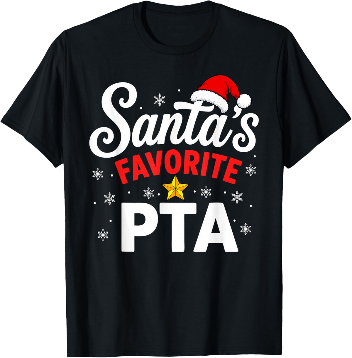 Physical Therapist Assistant Santa Favorite PTA Christmas T-Shirt - Black