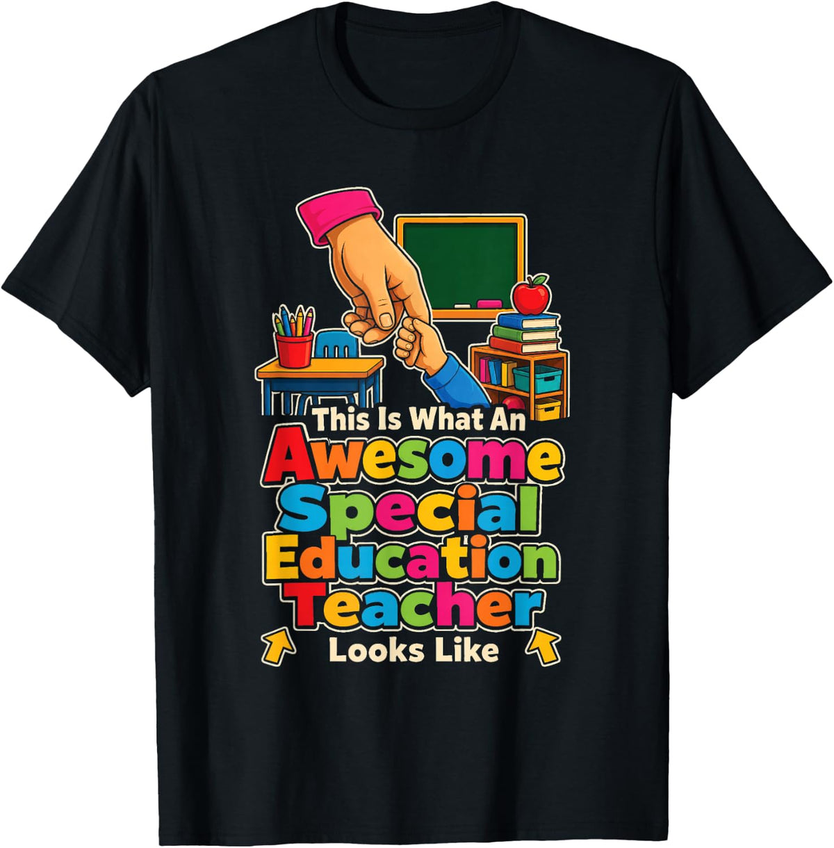 Special Education Teacher Gift SPED Awesome Looks Like T-Shirt - Black