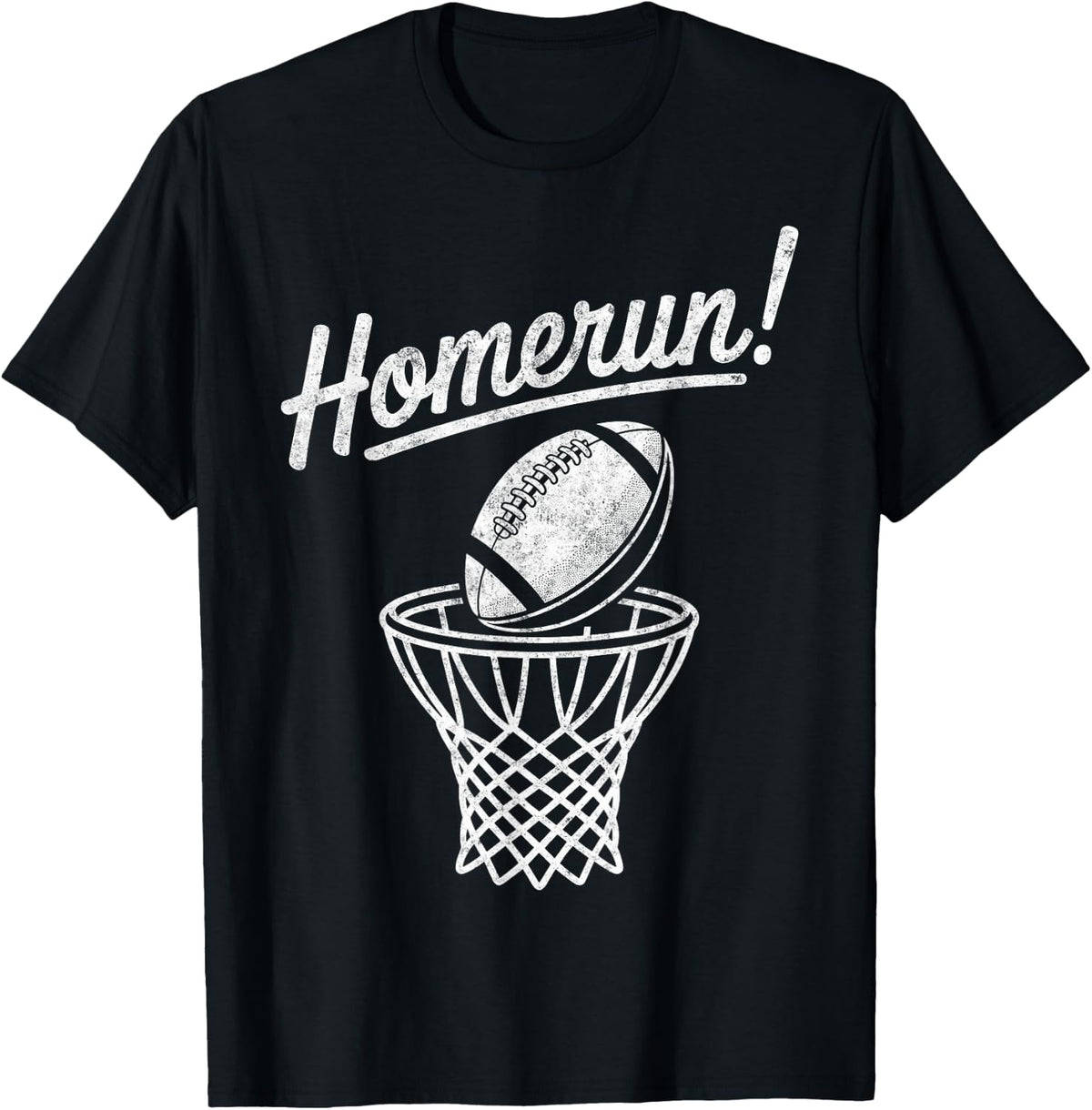 Funny Sports Homerun Football Basketball Baseball Joke Tee T-Shirt - Black