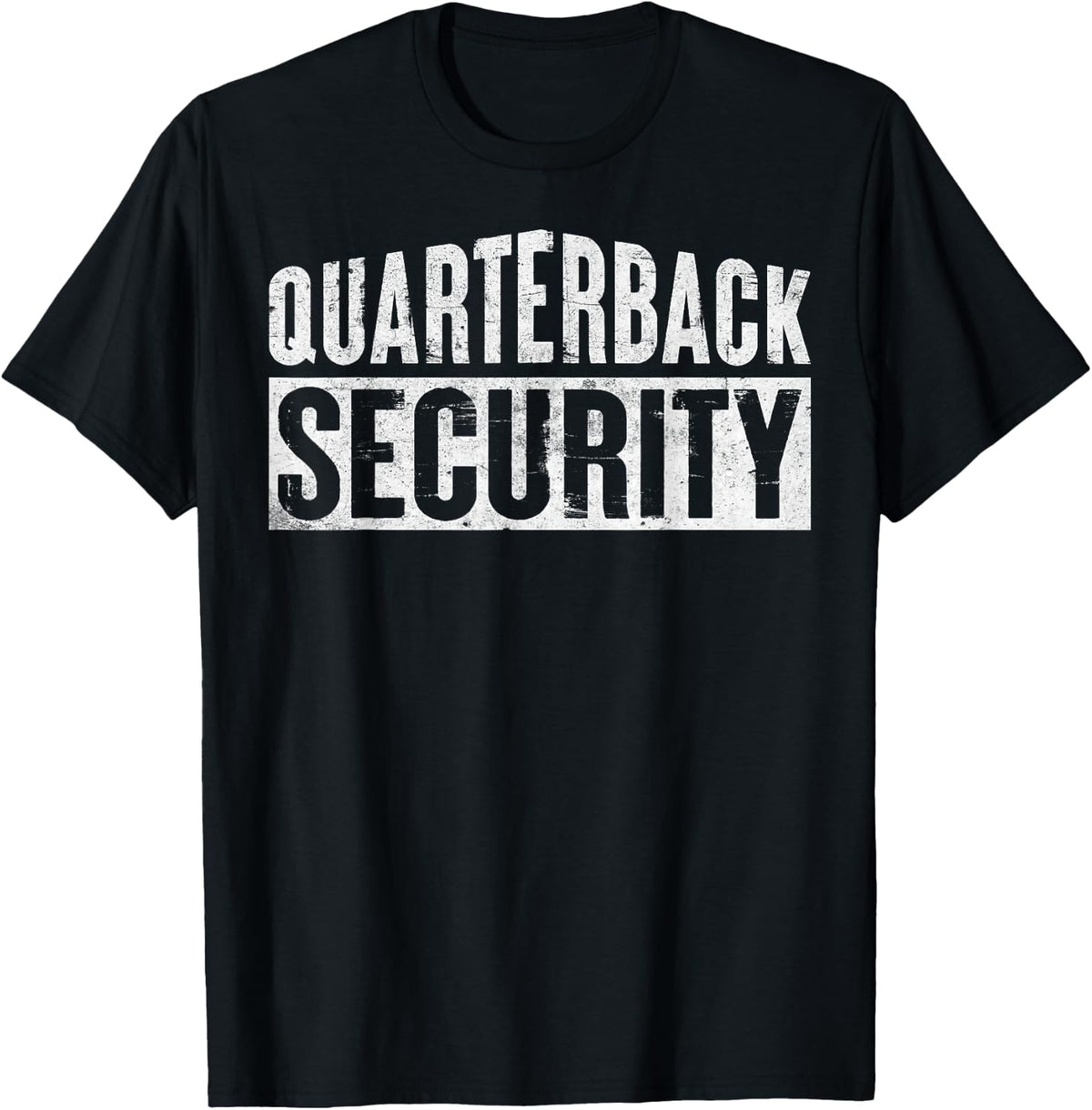 Football Lineman Quarterback Security Novelty T-Shirt - Black