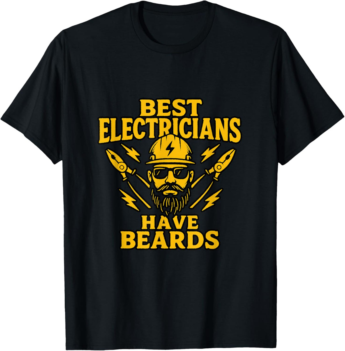 Best Electricians Have Beards Funny Electrician Lineman T-Shirt - Black