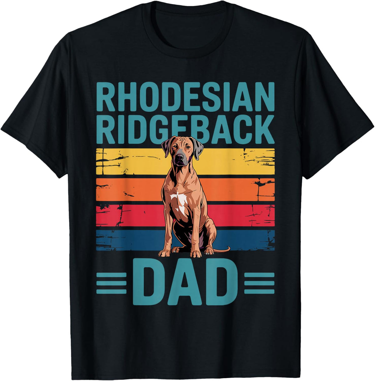 Cool Rhodesian Ridgeback Design for Men Boys Dad Dog Lover T-Shirt - Black