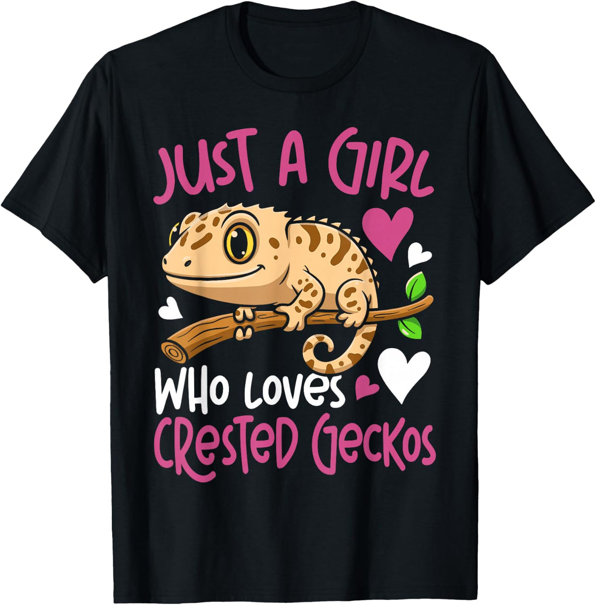 Crested Gecko Just A Girl Who Loves Crested Geckos T-Shirt - Black