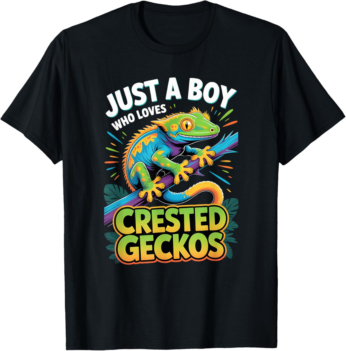Boys Crested Gecko T-Shirt - Black