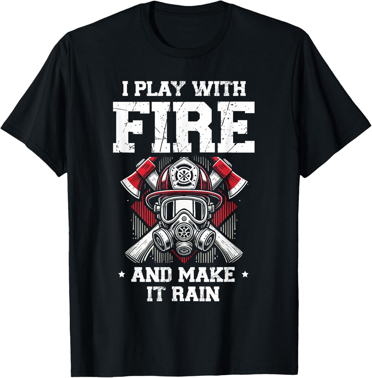 Firefighter Firefighter Funny Design Great Family Flag T-Shirt - Black