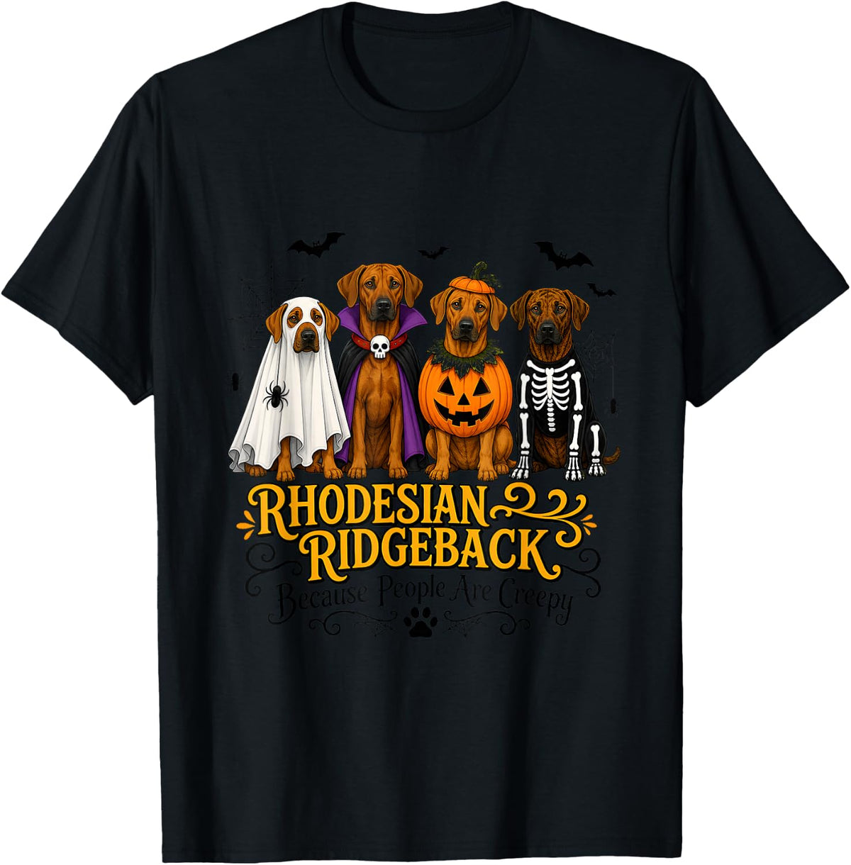 Rhodesian Ridgeback Halloween Costume Dogs T-Shirt - Black