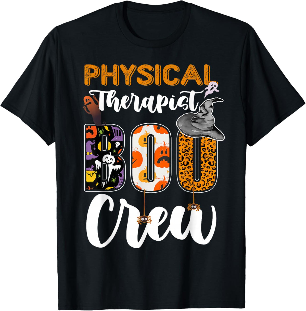 Physical Therapist Boo Crew Halloween Costume Matching T-Shirt - Black