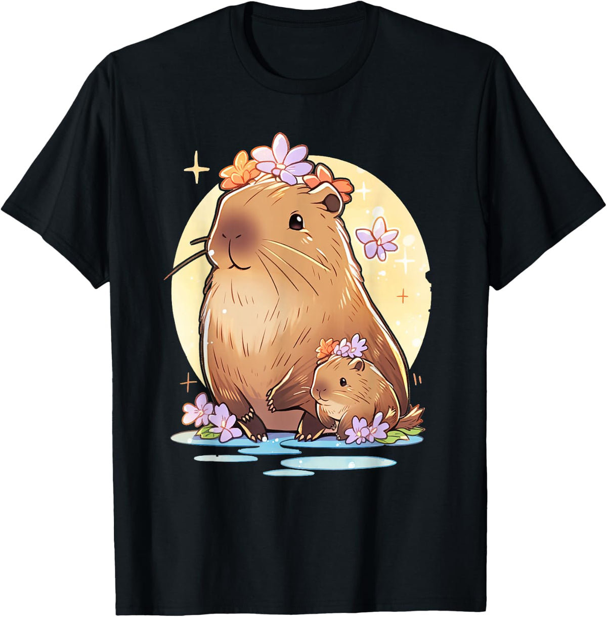 Cute Capybara Funny Capybara Lover T-Shirt - Black
