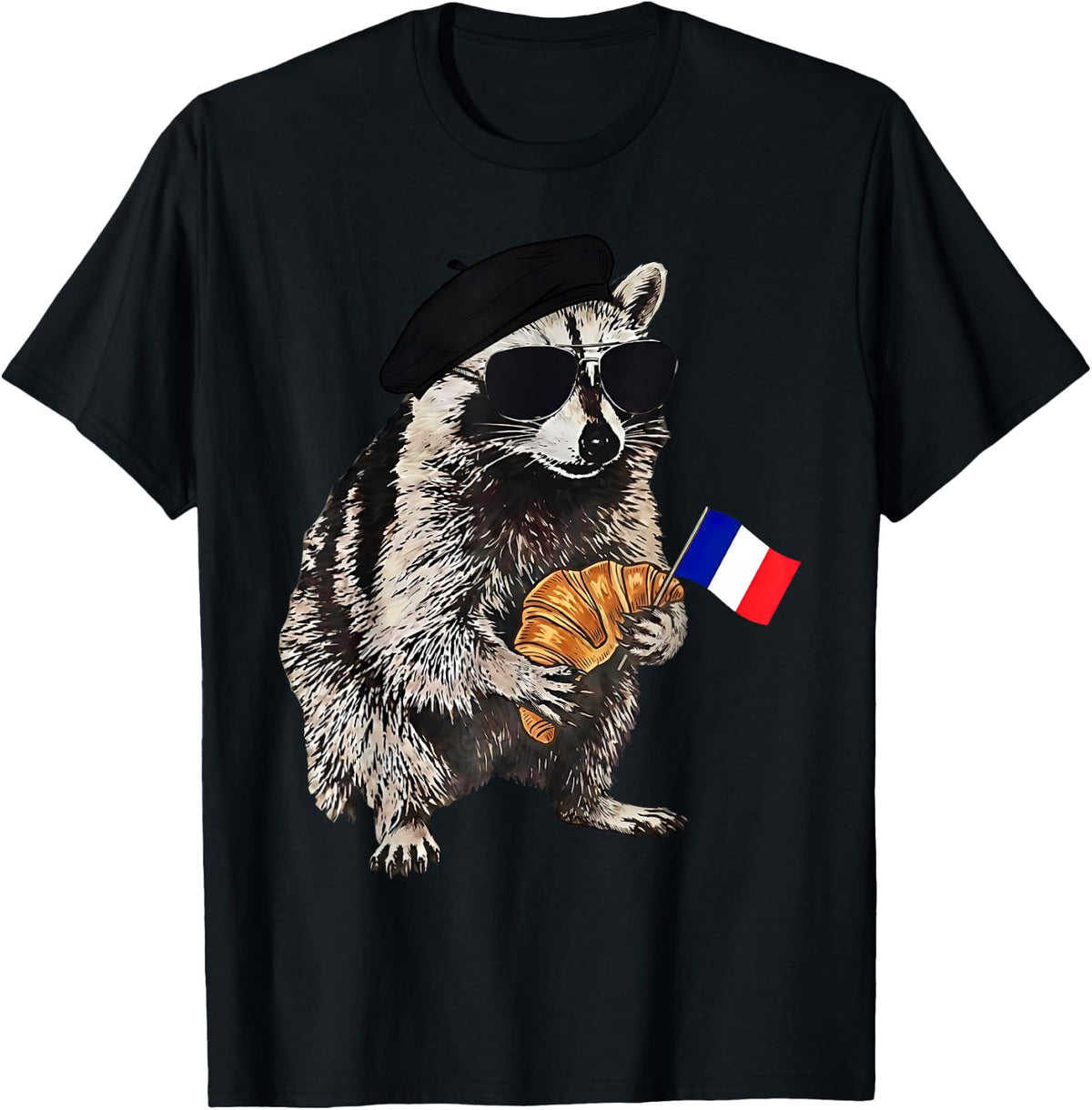 Retro Raccoon French Teacher Language Bilingual Appreciation T-Shirt - Black