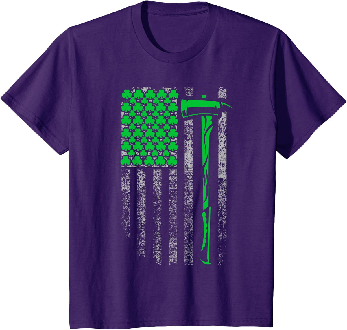 Fire Rescue Irish Firefighter Fireman T-Shirt - Purple