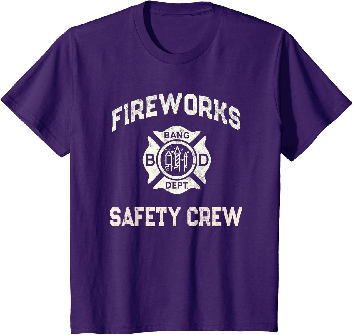Funny FIREWORKS SAFETY CREW Team Squad Pyro Bang Consultant T-Shirt - Purple