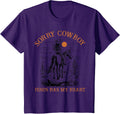 Sorry Cowboy Jesus Has My Heart Religious Cowgirl Western T-Shirt Tees for Women Christian Country - Purple