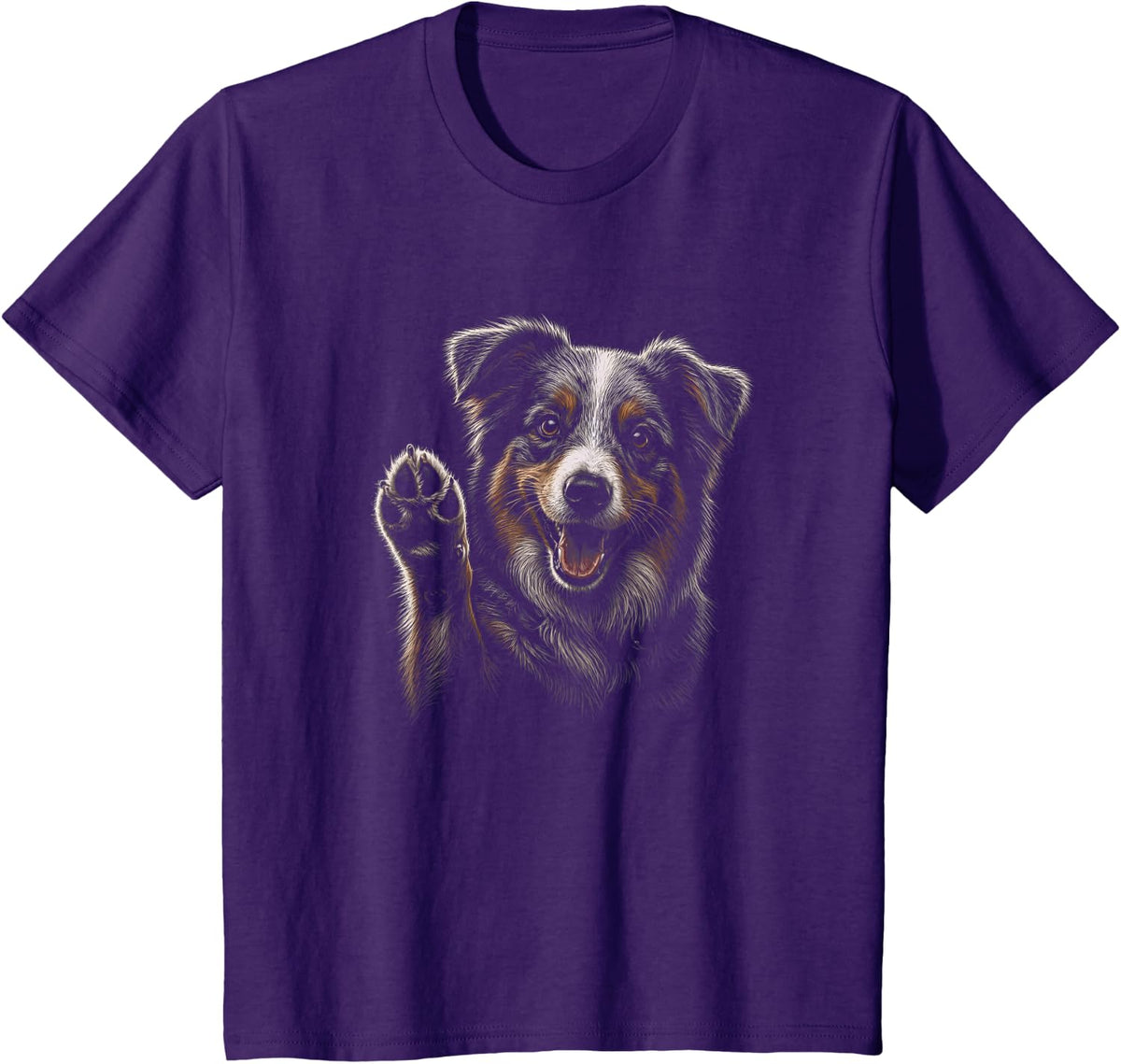 Miniature American Shepherd Graphic Artwork Design T-Shirt - Purple