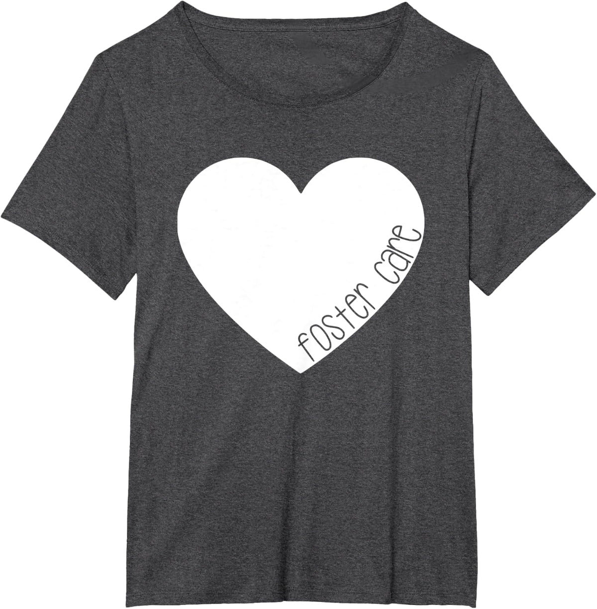 Foster Care Heart Love Foster Parent Mom T-Shirt - Dark Heather Grey