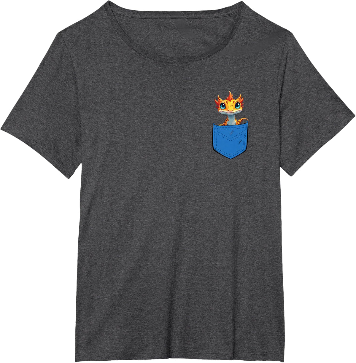Eyelash Crested Gecko In A Pocket Lizard Lover Crested Gecko T-Shirt - Dark Heather Grey