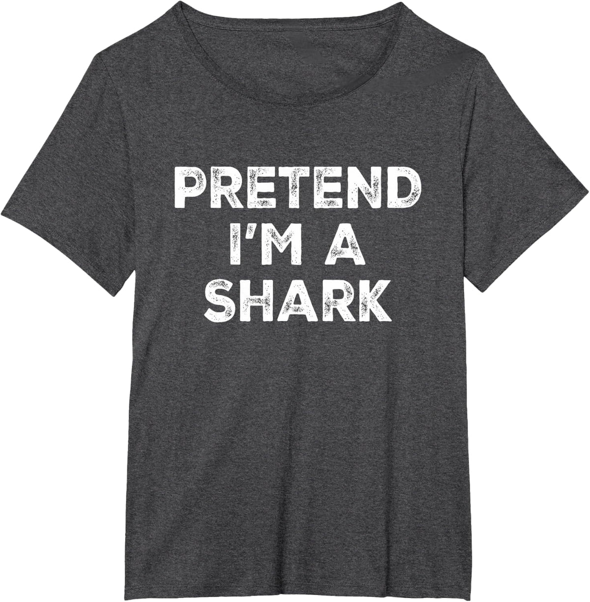 Pretend I'm A Shark Lazy Halloween Costume T-Shirt - Dark Heather Grey