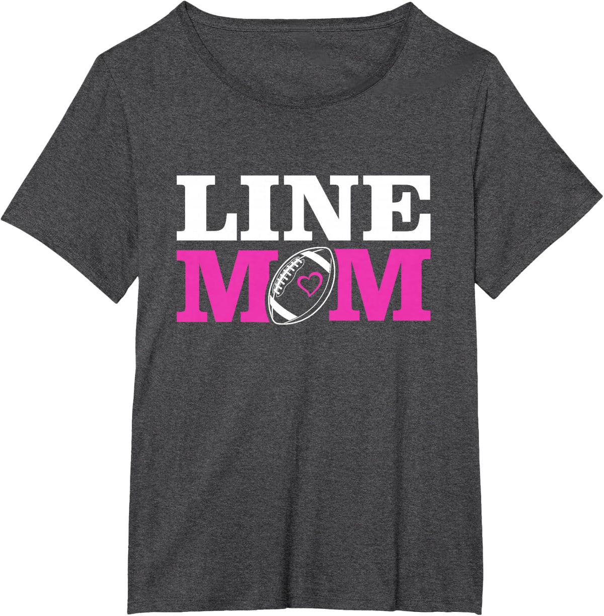 Football Lineman Mom Line Mom T-Shirt Tee For Offensive Defensive Line Moms - Dark Heather Grey