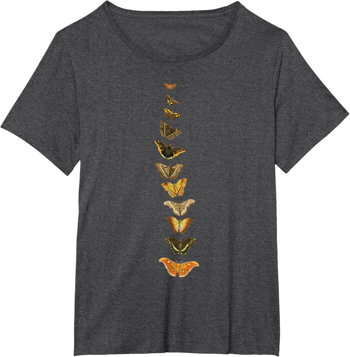 Butterfly Spine Skeleton Bones Spinal Anatomy Chiropractor T-Shirt - Dark Heather Grey
