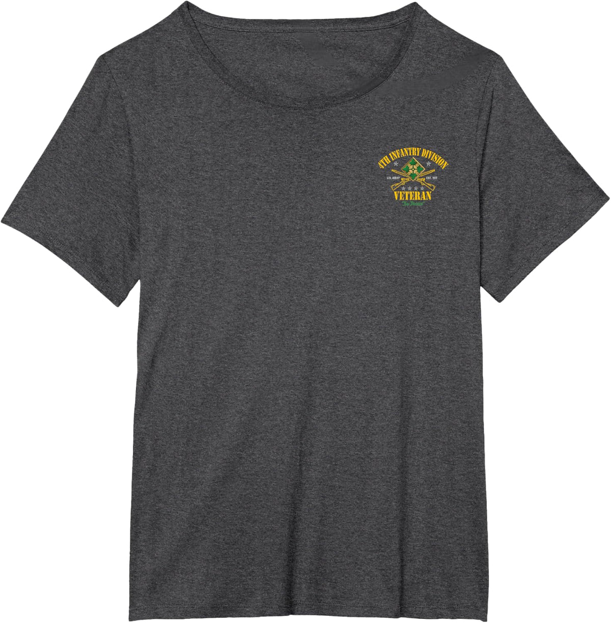 4th Infantry Division Veteran Shirt Veterans Day Patriotic T-Shirt - Dark Heather Grey