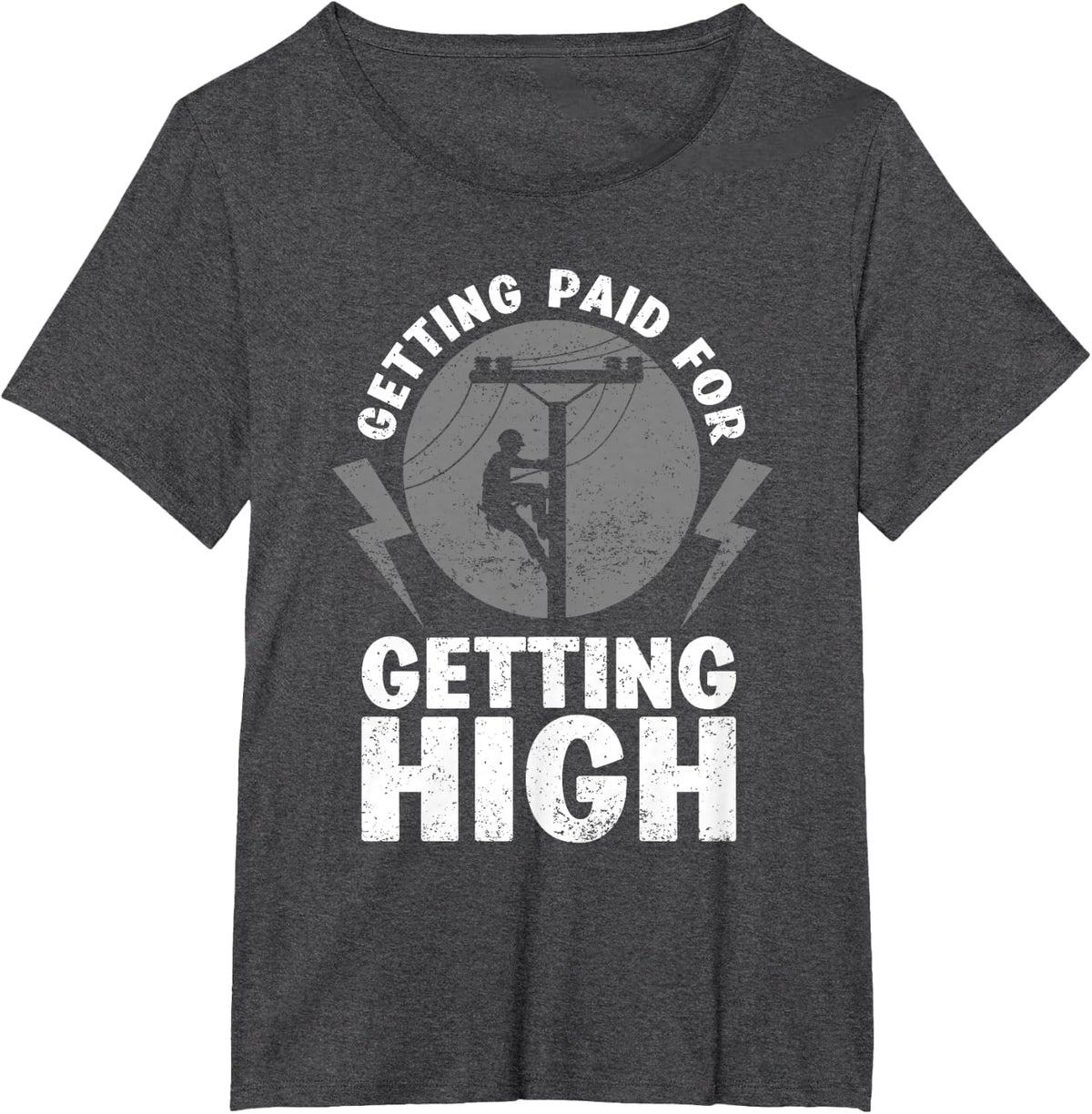 Funny Electrician Gift Electrical Power Lineman Men Boys T-Shirt - Dark Heather Grey