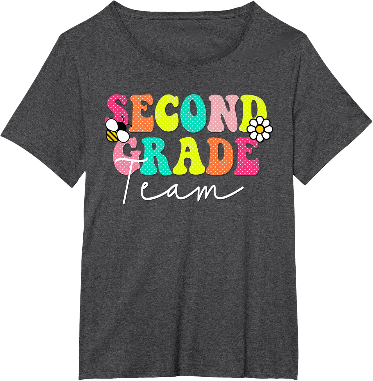 Second Grade Dream Team Teacher T-Shirt - Dark Heather Grey