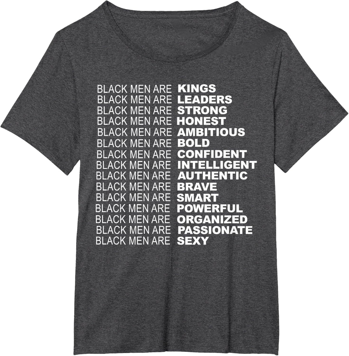 Black Men are Kings Inspirational Black Men T-Shirt - Dark Heather Grey