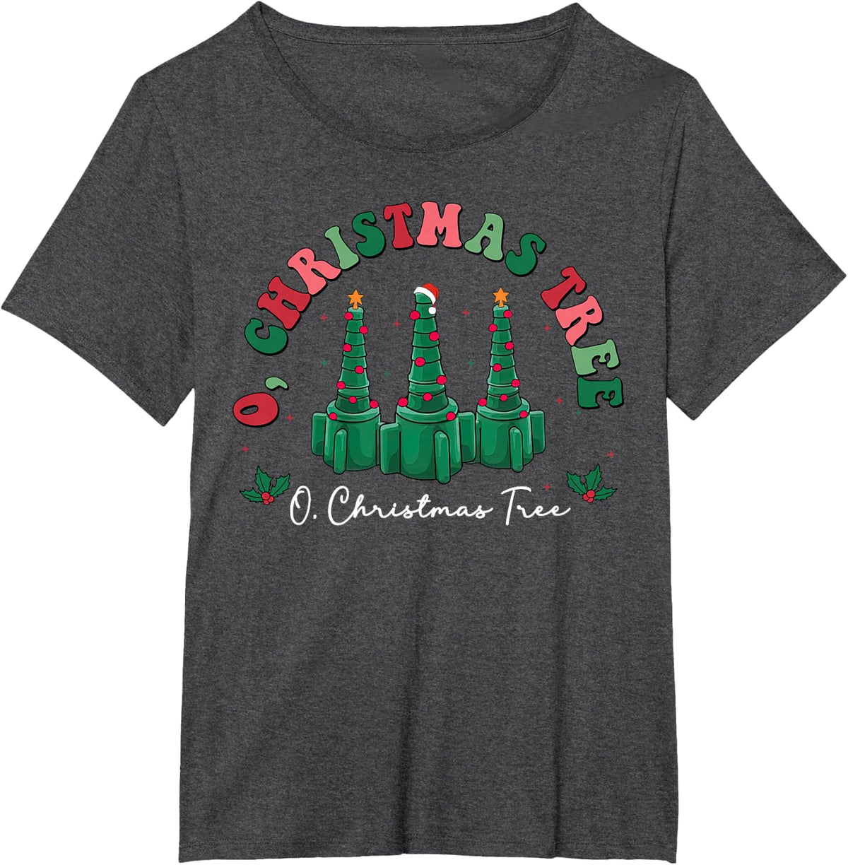 O' Christmas Tree Respiratory Therapy Therapist Xmas RT Care T-Shirt - Dark Heather Grey