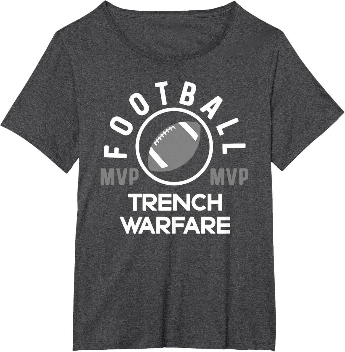 Trench Warfare Football Defensive Lineman T-Shirt - Dark Heather Grey