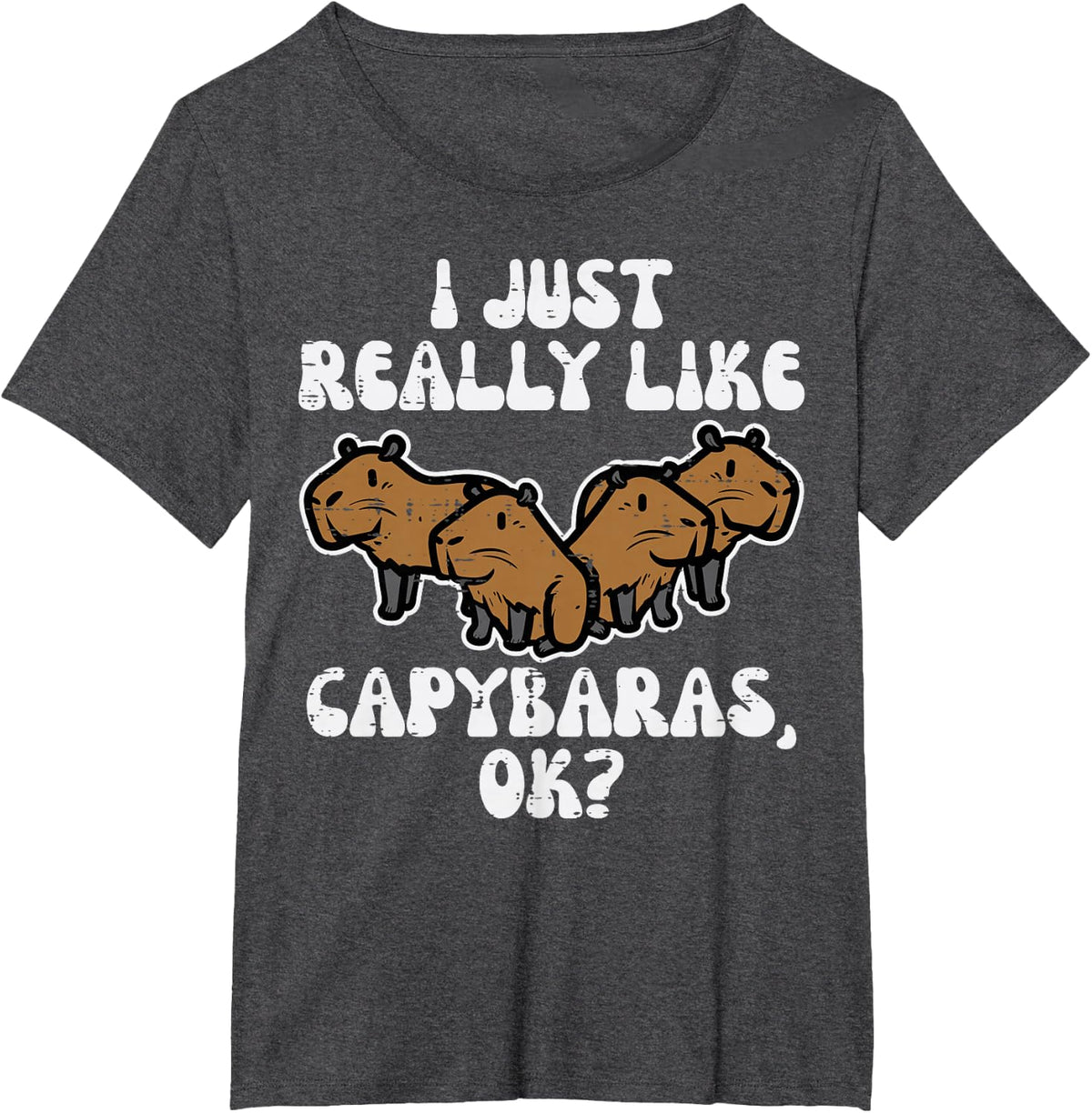 Just Really Like Capybaras Ok Capy Women Girls Kid Youth Men T-Shirt - Dark Heather Grey