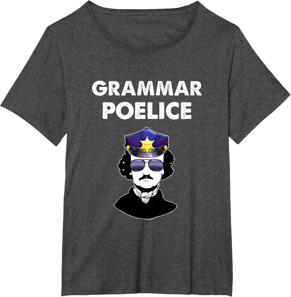 Poe Grammar French Teacher T-Shirt - Dark Heather Grey