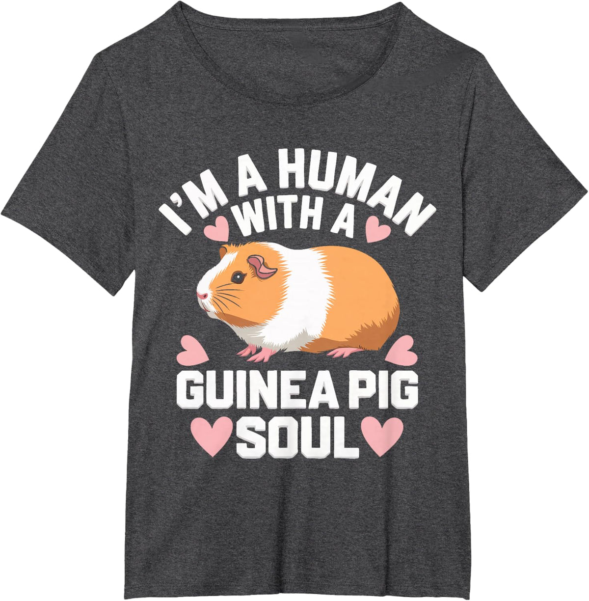 Guinea Pig I'm A Human with A Guinea Pig Soul T-Shirt - Dark Heather Grey
