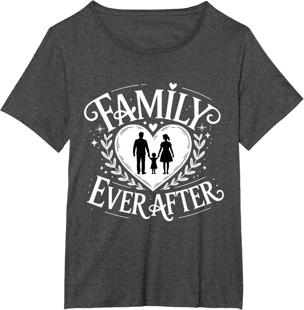 Family Ever After Adoption Day Adoptive Mom Dad Parent T-Shirt - Dark Heather Grey