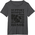 Support Respect Honor Army Memorial Day Veteran Soldier T-Shirt - Dark Heather Grey