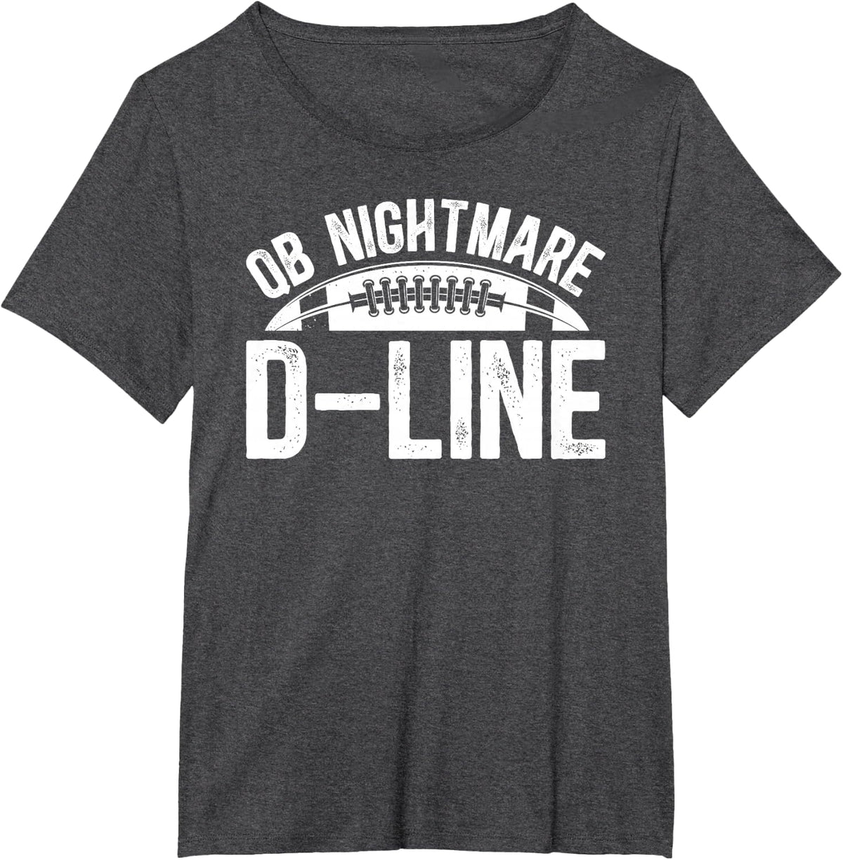 QB Nightmare D-Line Football Defensive Lineman Football T-Shirt - Dark Heather Grey