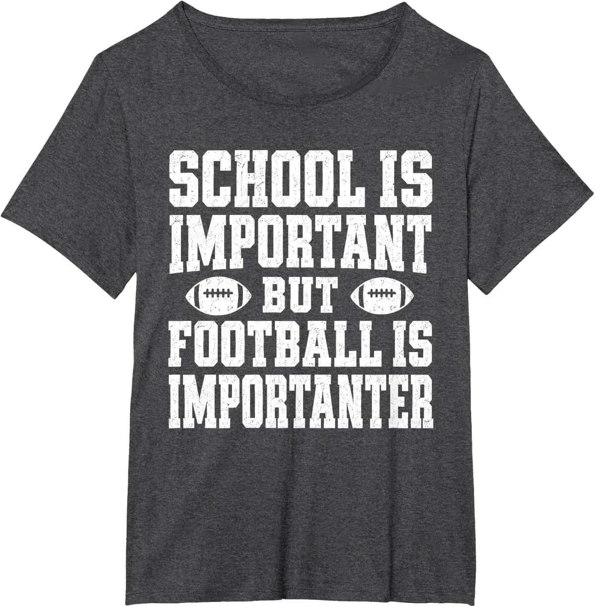 Funny American Football is Importanter Lineman Sports Fan T-Shirt - Dark Heather Grey