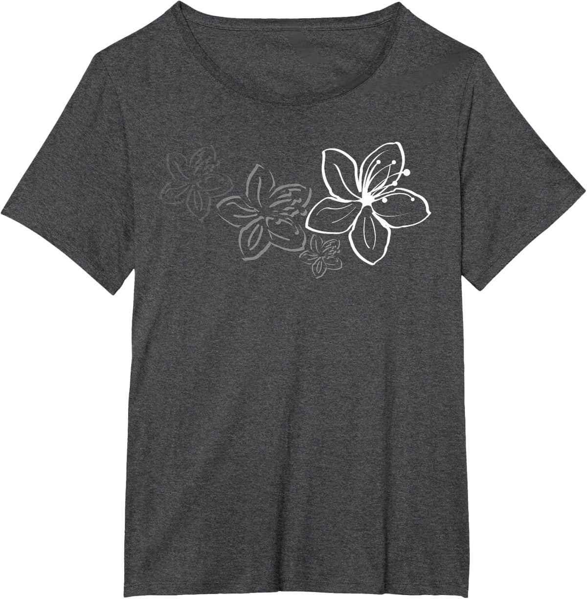 Nostalgink Sampaguita T-Shirt Retro Filipino Flower Tees T Shirts - Dark Heather Grey