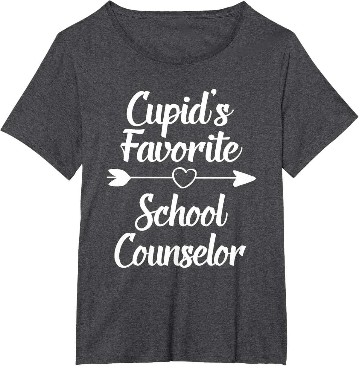 Valentines Day Cupid's Favorite School Counselor T-Shirt - Dark Heather Grey