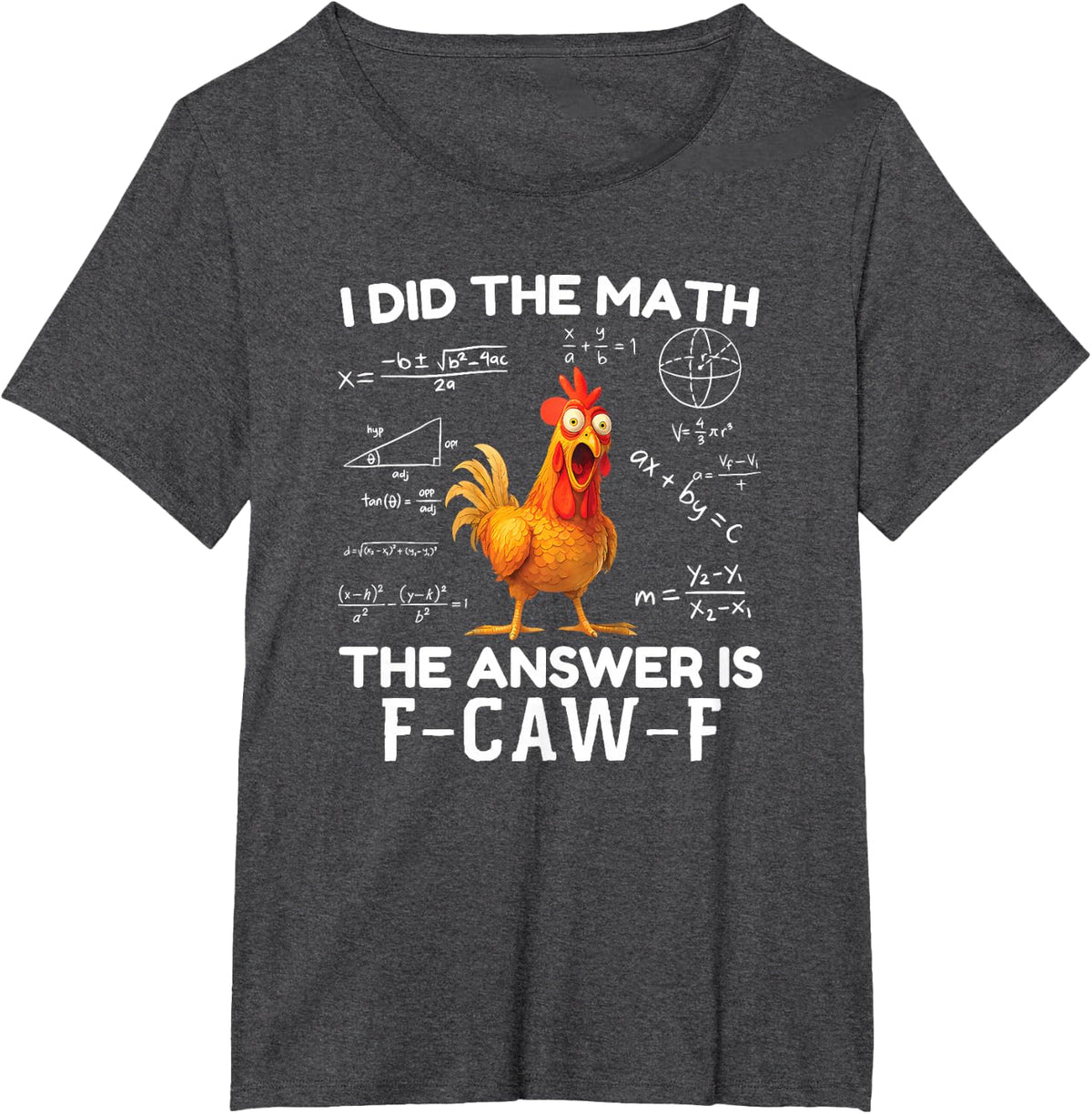 I Did The Math The Answer is F-Caw-F Chicken Rooster Meme T-Shirt - Dark Heather Grey