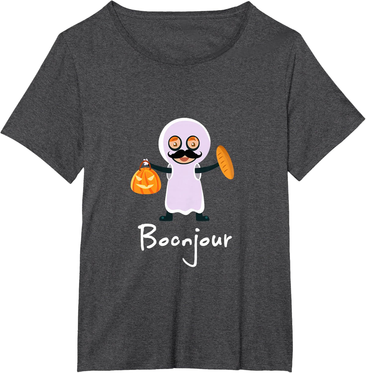 Boonjour Funny Bilingual French Teacher Tshirt T-Shirt - Dark Heather Grey