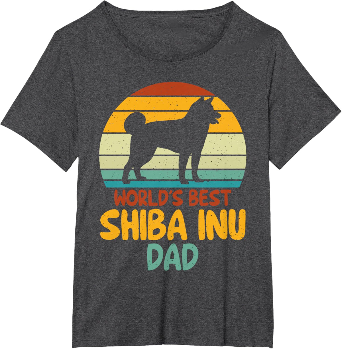 Worlds best Shiba Inu Dad T-Shirt - Dark Heather Grey