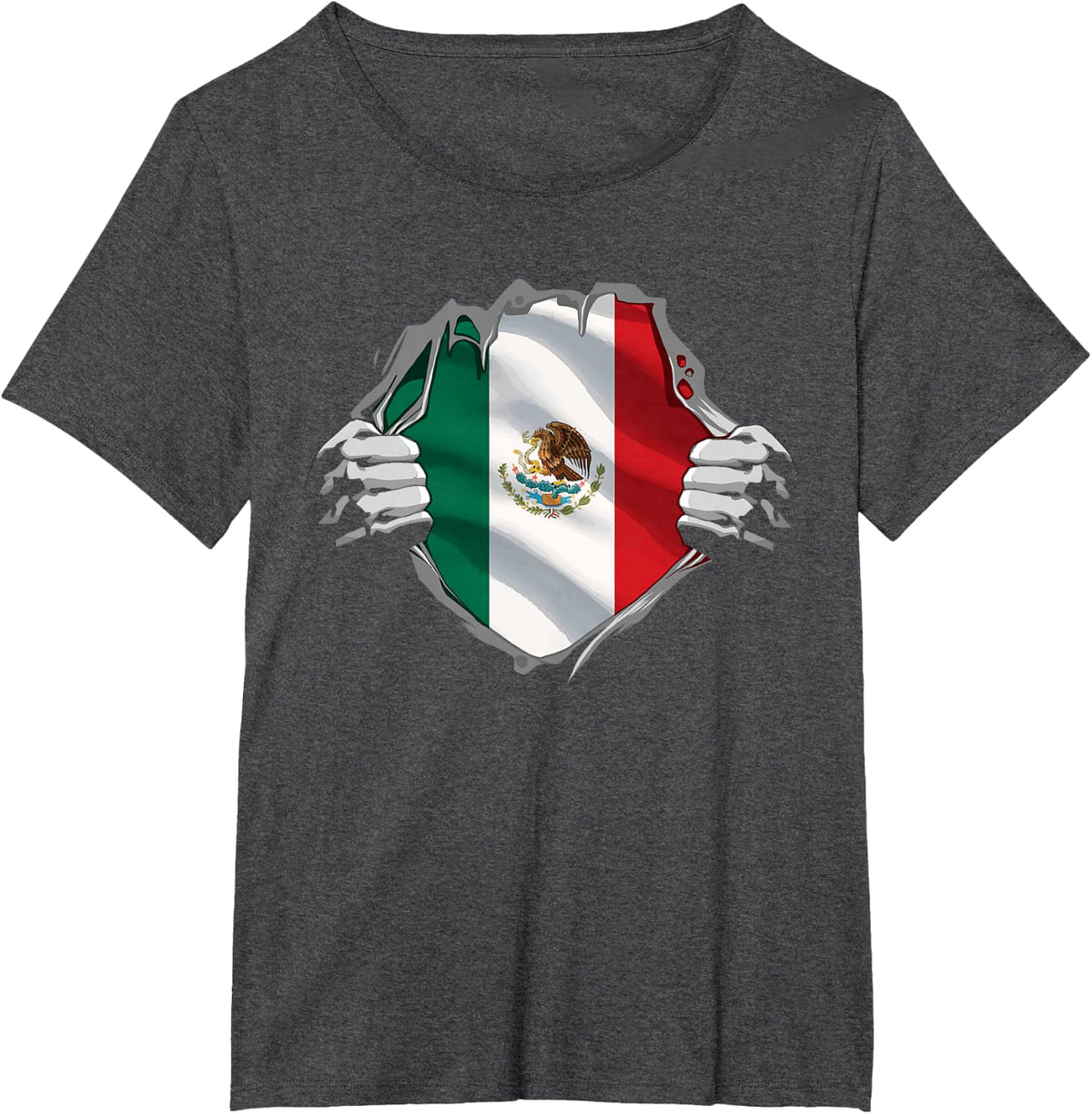 Mexico Shirt Mexican Flag Shirt Hispanic Pride Independence T-Shirt - Dark Heather Grey