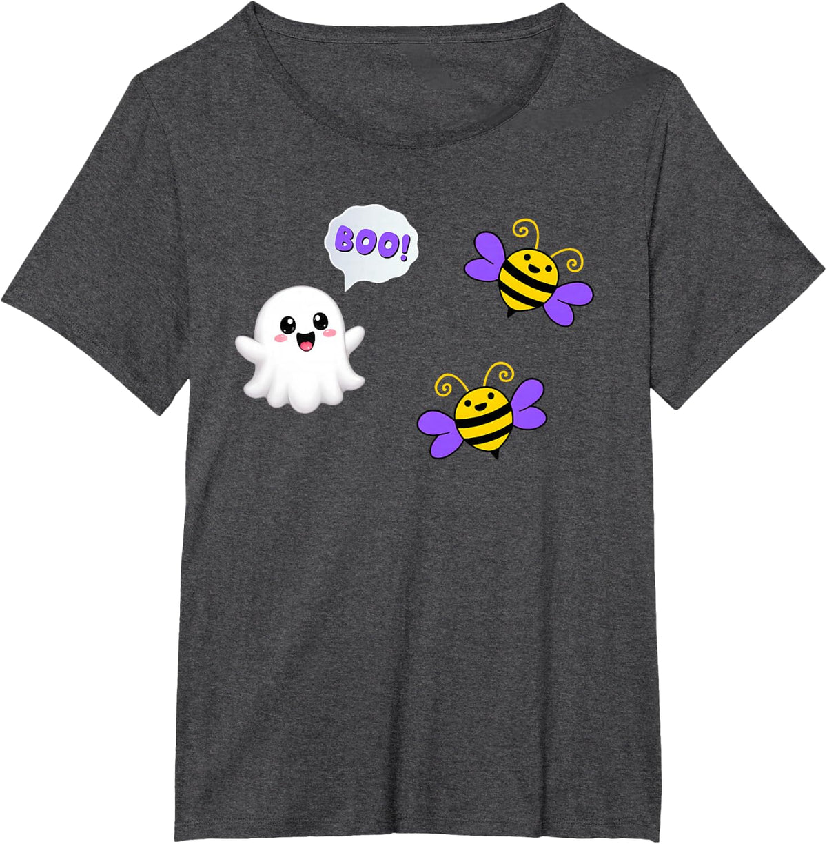 Funny Boo Bees Ghost with Bees Halloween Costume Lovers T-Shirt - Dark Heather Grey
