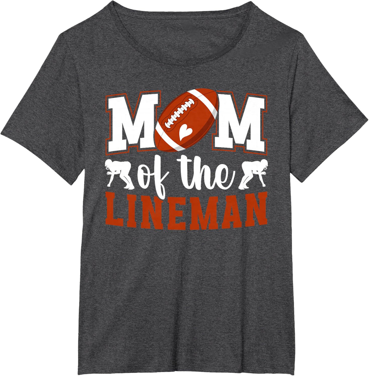Mom of A Football Lineman Mama Football Line Mom T-Shirt - Dark Heather Grey