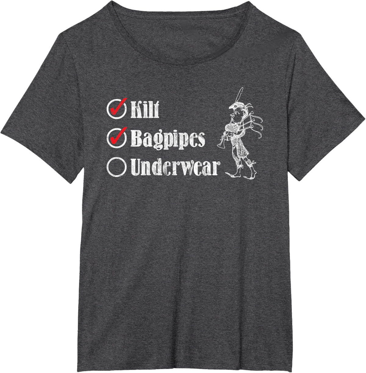 Funny Bagpipe Gift Tshirt Funny Kilt Bagpipes Underwear? T-Shirt - Dark Heather Grey