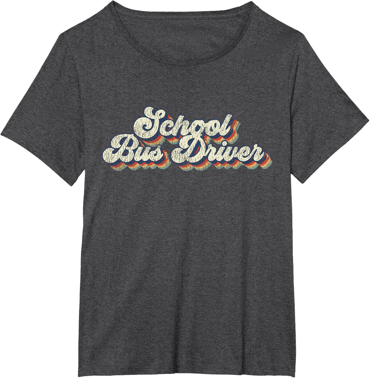 School Bus Driver Retro Vintage School Bus Driver T-Shirt - Dark Heather Grey
